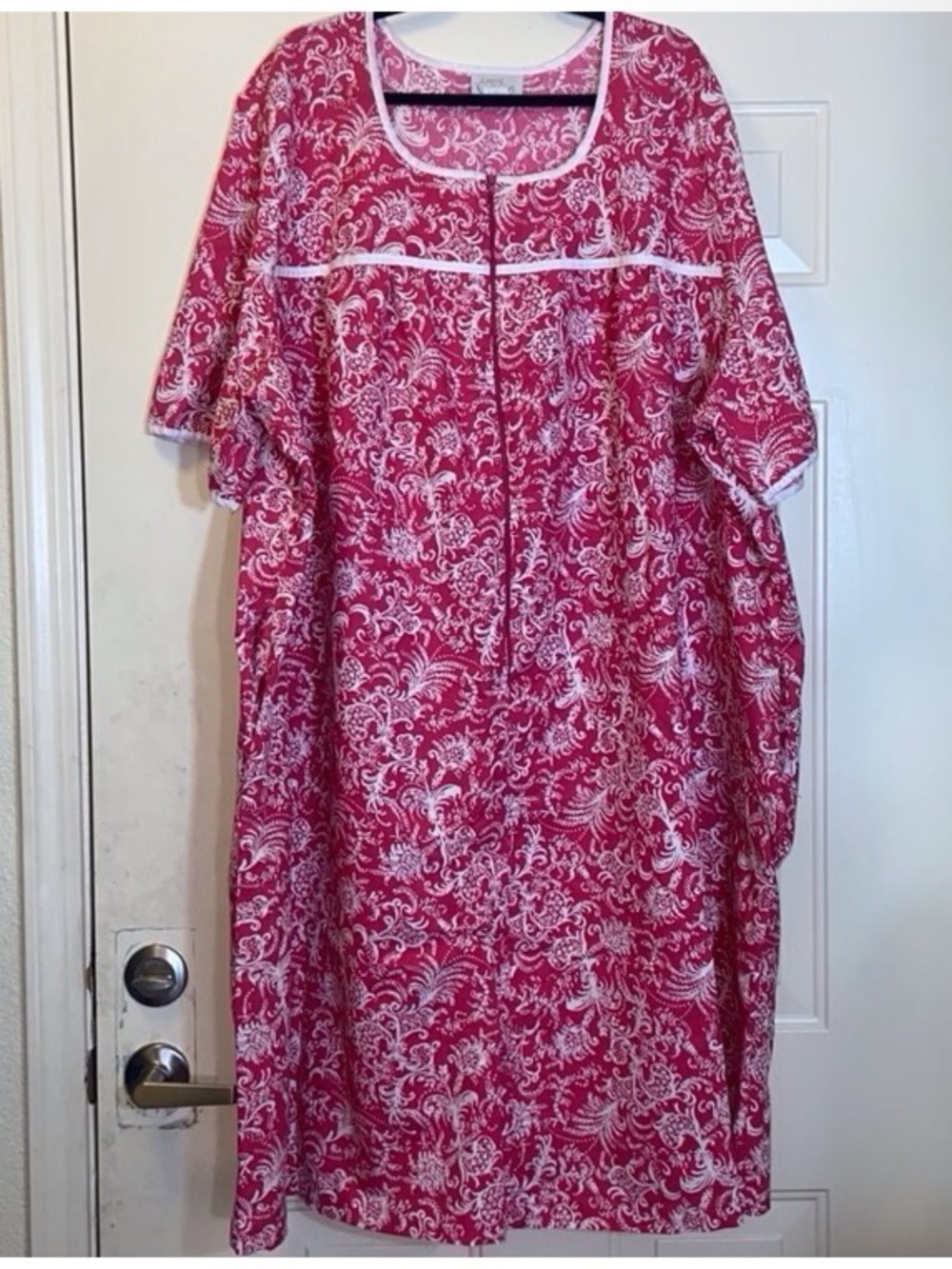 Lasting Comfort Pink Floral Short Sleeve House Dress VTG, Made In USA Size 4X